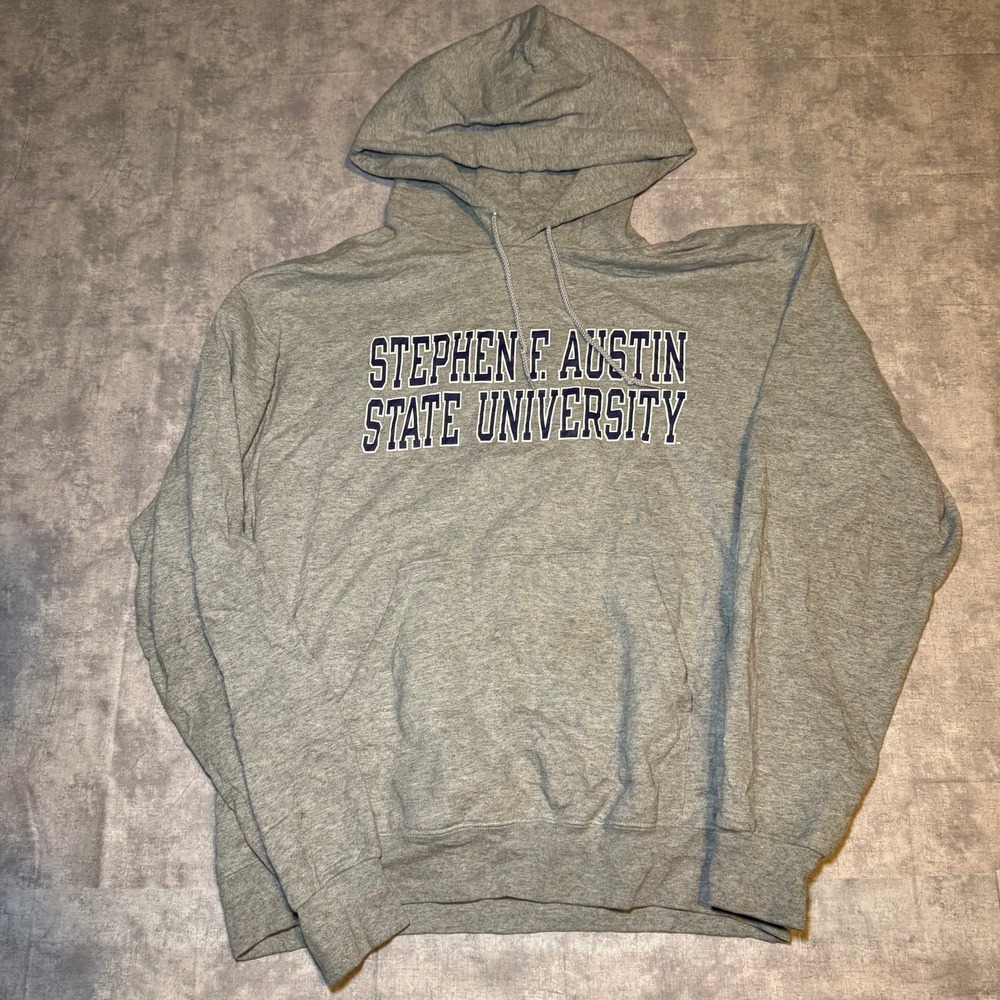 Champion Stephen F Austin State University Hoodie Gray Mens Large SFA Sweatshirt